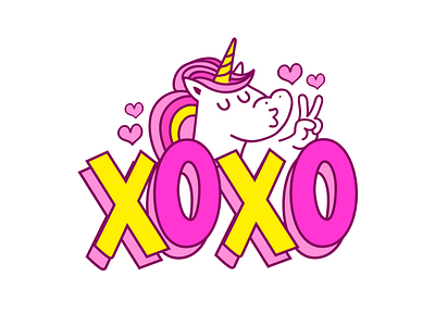 Unicorn girly heart hugs kiss love peace smile unicorn xoxo