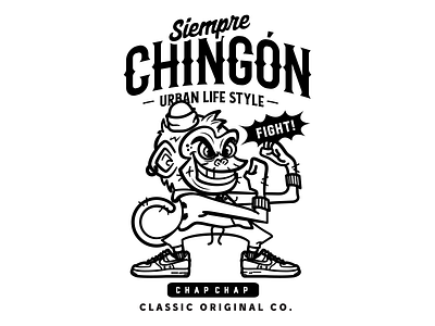 Siempre Chingón angry fight kicks monkey original sneakers
