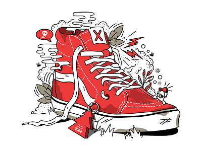 Sneaker dirty dust illustration smell smudgy sneaker unclean vans