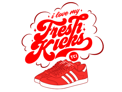 i love my Fresh Kicks 70s adidas clean fresh hamburgo kicks lettering love red sneakers sneakhead
