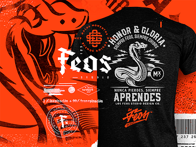 Los Feos® Branding branding designstudio font logo mexico monogram snake type