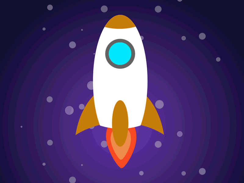 Rocket in the Space - Animation animated animatedgif animation illustration rocket rocketship space spaceship ui
