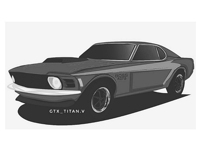 Mustang BOSS 429 mustang art illustration