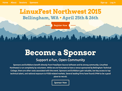 LinuxFest Northwest Sponsorship Header branding open source page design