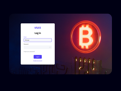 Log in to the cryptocurrency service