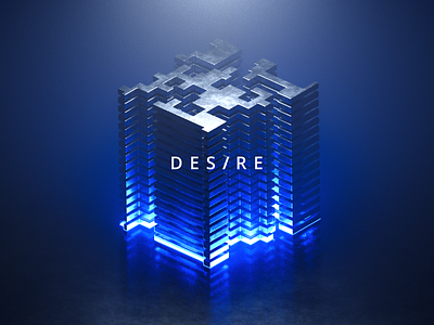 Cube Structure for Desire Studio 2022 3d blender blue branding cyberpunk cycles dark design studio futuristic geometry geometry nodes light modelling neon nodes render sci-fi