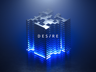 Cube Structure for Desire Studio 2022 3d blender blue branding cyberpunk cycles dark design studio futuristic geometry geometry nodes light modelling neon nodes render sci fi