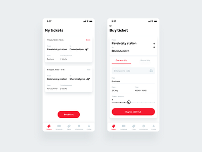Aeroexpress Mobile App design ios mobile app moscow red station tickets travel ui ux