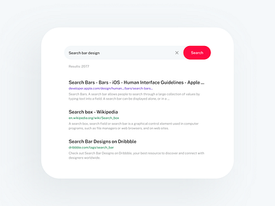 Daily UI — Search 22 articles challenge concept daily ui design interface red search search bar search results simple ui ux web search