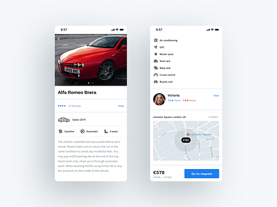 Car Sharing Mobile App app car car sharing design ios mobile mobile app parameters profile rent request roadtrip share ui ux