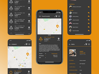 Redesign e-remiza app for firemen app design figma fireman interface mobile uiux