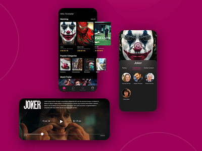 On-demand video-streaming app app design film movie ui ux video
