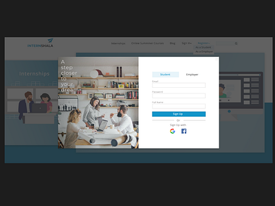 Redesign of internshala's landing page post 3 design illustration ui ux web website