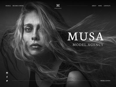 Musa Model Agency black and white design fashion model agency ui web webdesign website