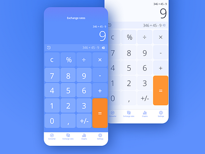 Calculator app calculator clean design mobile orange ui ux violet