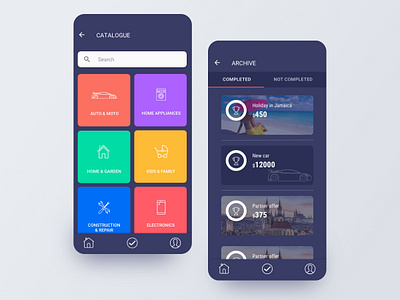 Saving money app android archive banking app clean colors design dream icons infographic menu mobile statistic statistics ui ux violet