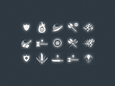 Ability Glyphs - Fixed Shields game glyph icons simplistic white
