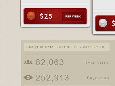 Pricing Table & Analytics analytics brown button css pixel pattern pricing red