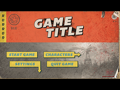 Game UI Mockup: Title Screen game gaming gui main menu title title screen ui