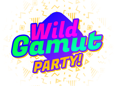 Wild Gamut Party! 90s brand branding high contrast logo memphis saturated