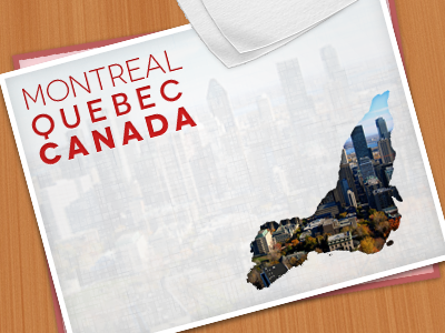 Montreal location postcard texture