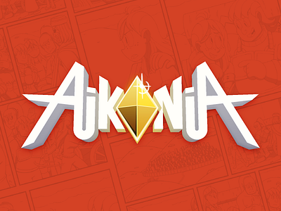 Aikonia Webcomic Logo 3d brand branding logo simplistic