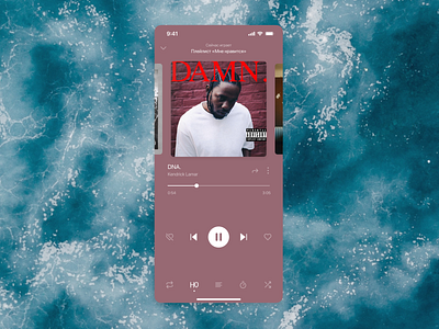 Music Player app application design kendrick lamar mobile app music player ui uiux