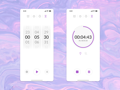 Countdown Timer app application countdown timer design mobile app timer ui