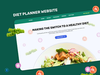 Diet Planner Website Concept beautiful diet diet app dieter rams food food app illustration minimal salad ui veg vegan
