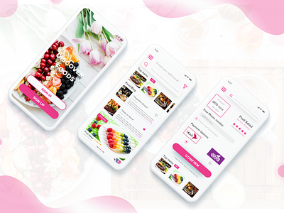 'Food ordering App' design by ZiiK app design flat food app food ui minimal ui ux web ziik