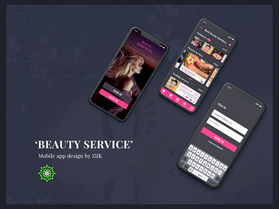 'Beuty Service' app design by ZiiK app beautiful beauty beauty salon brand identity ui ux ziik
