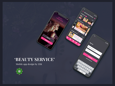 'Beuty Service' app design by ZiiK