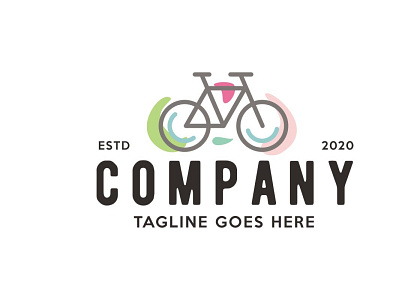 bike transportation colorful logo vector