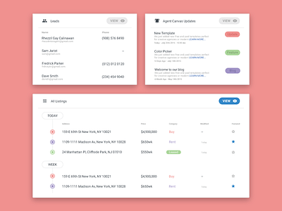 Dashboard Components clean dashboard email list web app flat interface ui ux white