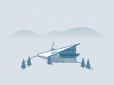 Therdbo Cabin australia building cabin house icon illustration mountain snow tree vector winter