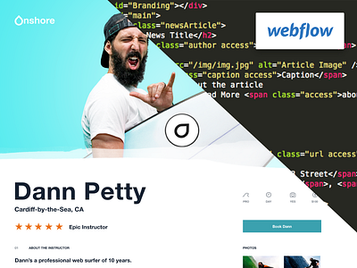 Dann Petty + XD + Webflow = 🤙  🏄🏻