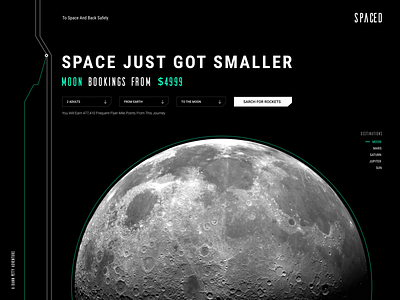 #spacedchallenge desktop bookings dark landing page rocket space spacedchallenge
