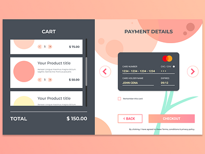 Credit Card Checkout - #dailyui #002 002 dailyui