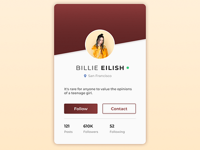 User Profile - #dailyui #006 006 dailyui