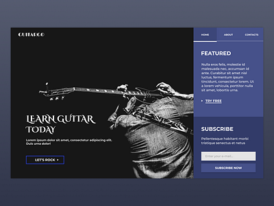 Guitar lessons - Landing Page Design guitar landingpage