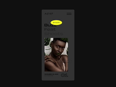 AZ'87 - Editorial Collection Mobile View @daily ui classic color dark design device font inspirational layout mobile responsive responsive design typography ui user experience ux web webdesign webdesigner website