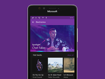 Genre page genre lumia microsoft mobile music purple tracks ui ux windows windows phone wp