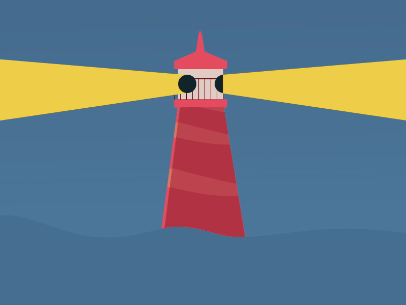 灯塔动画 fake 3d light lighthouse wave