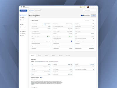 Project Details dashboard detai enterprise preview sidebarmenu table web