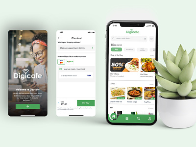 DIGICAFE by Digitell android design digitell foodapp inapppayment onlinemenu payment ui user experience user interface design userinterface ux