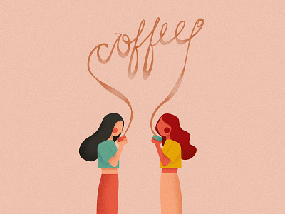 Coffee art design flat illustration ipadpro procreate typography