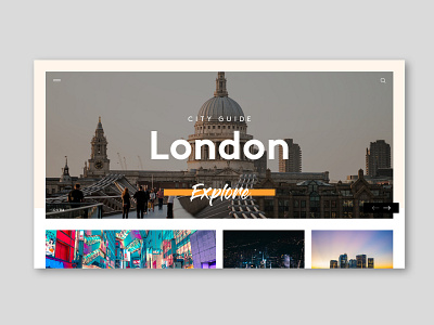 City guide | London city graphic design guide indesign landing landing page london orange photoshop travel ui unsplash web website