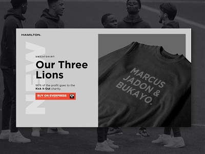 England Sweatshirt Landing page mockup ecommerce england euros everpress fashion football landing page minimal racism sweatshirt ui website