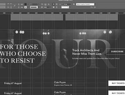 WIP | Architects site design architects band behind the scenes black hamilton indesign music rock ui uk website wip