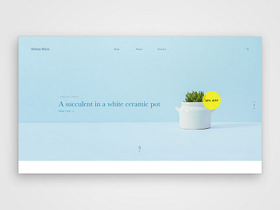 Landing | Plant Store blue ecommerce landing minimal plants pot store ui website